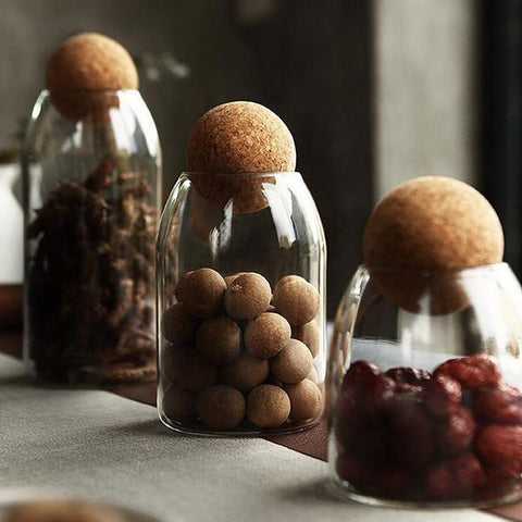 MOLFUJ tapa de corcho bola en madera, sello hermético para mayor frescura.