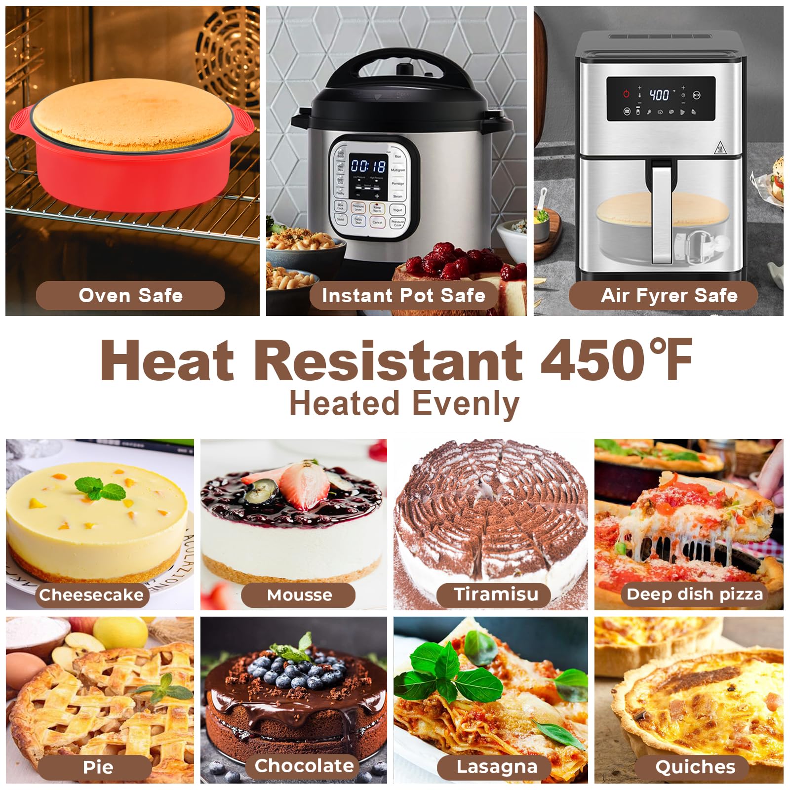 Molgree resistente al calor 450 °F, compatible con varias técnicas de cocción.