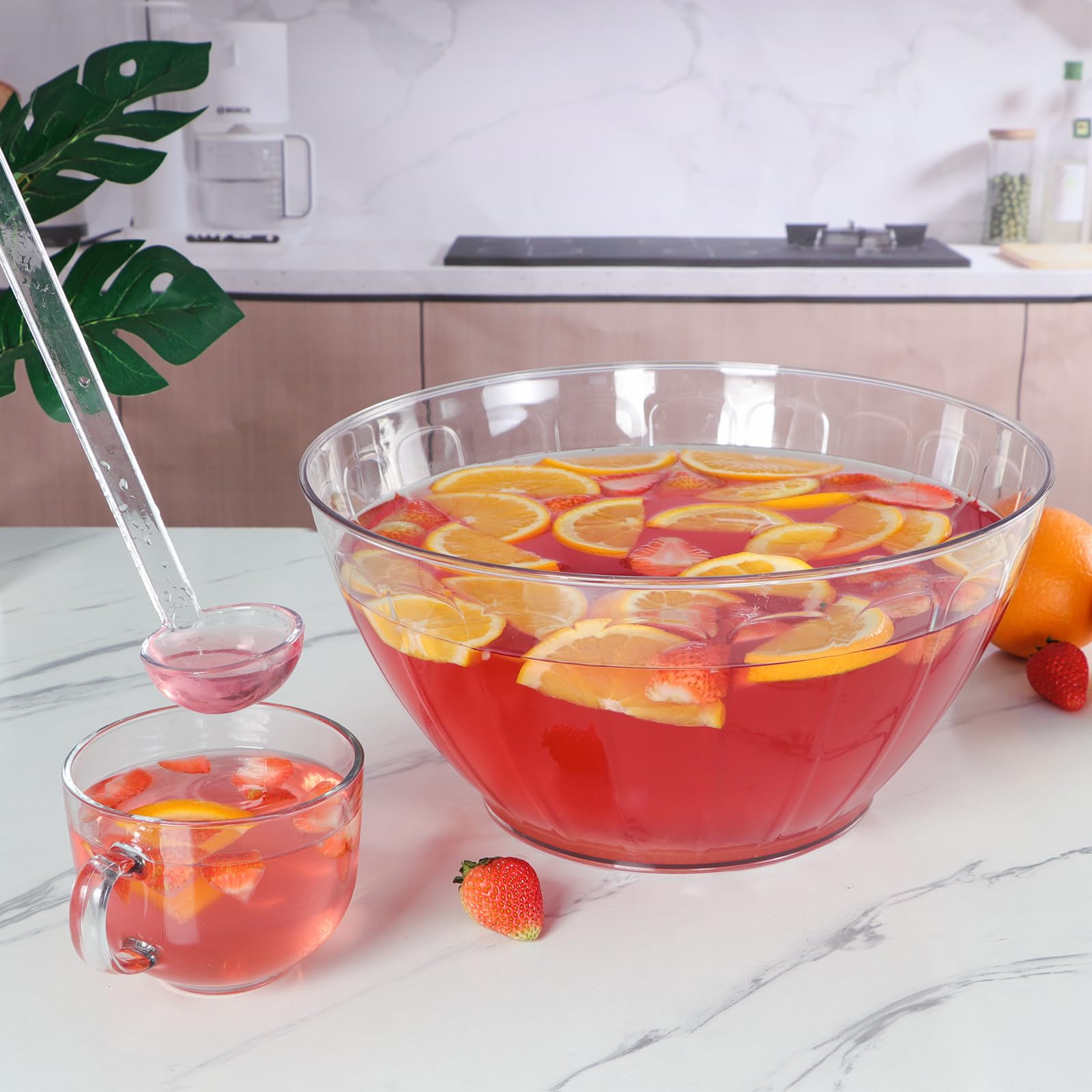 Moligou cuenco ponche para ensaladas y aperitivos grandes.
