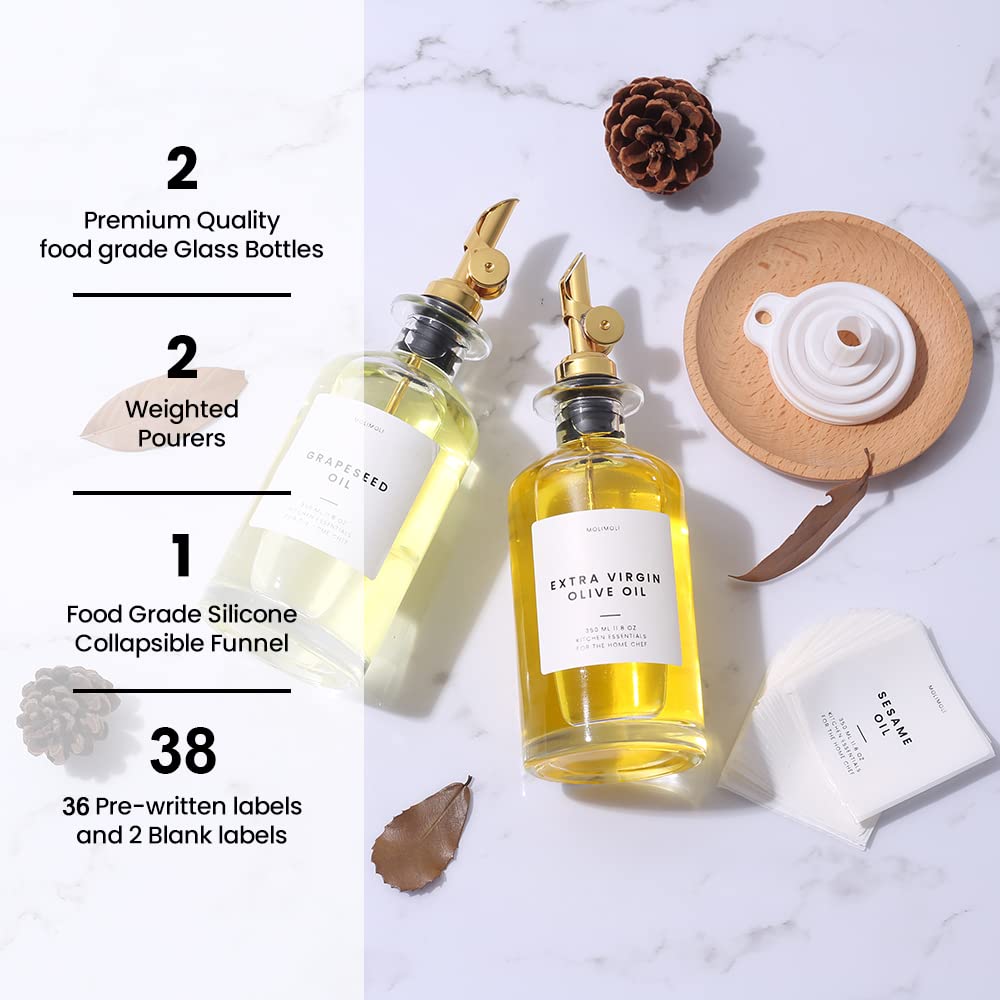 Molimoli botellas de vidrio 350 ml con tapas metálicas para sellado hermético.
