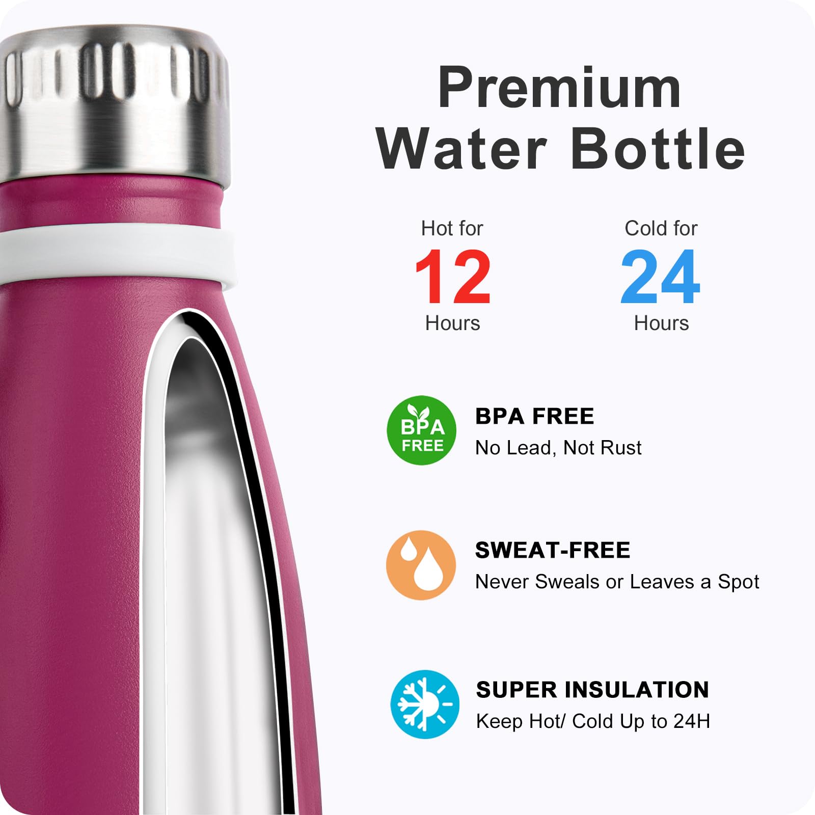 Mollcity botella con cuerda extraíble para colgar de la mochila.