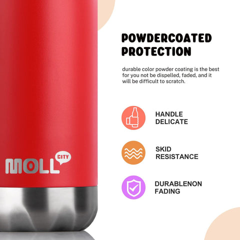 Mollcity primer plano del cuerpo de acero inoxidable, resistencia y limpieza