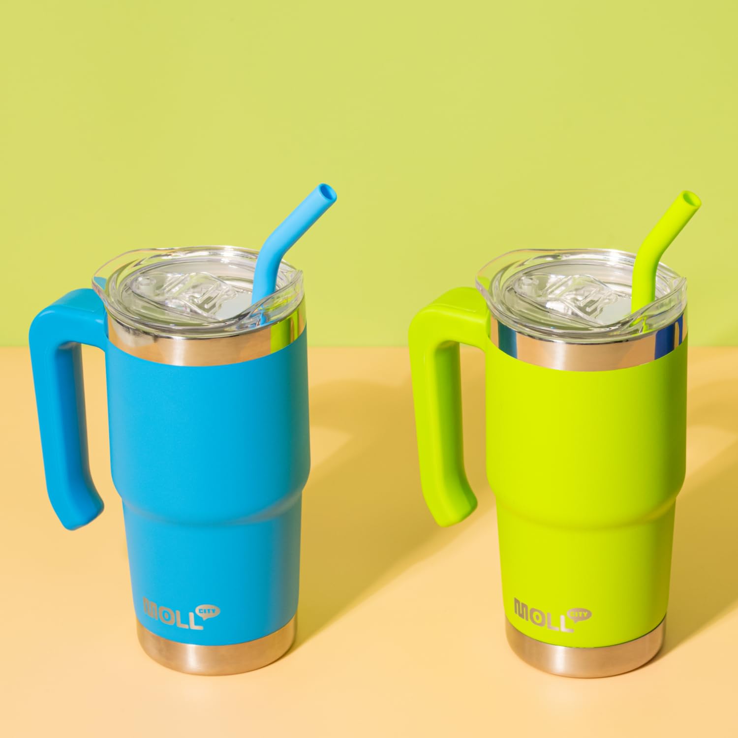 Mollcity Vaso infantil rosa, seguro y práctico para bebidas durante la jornada.