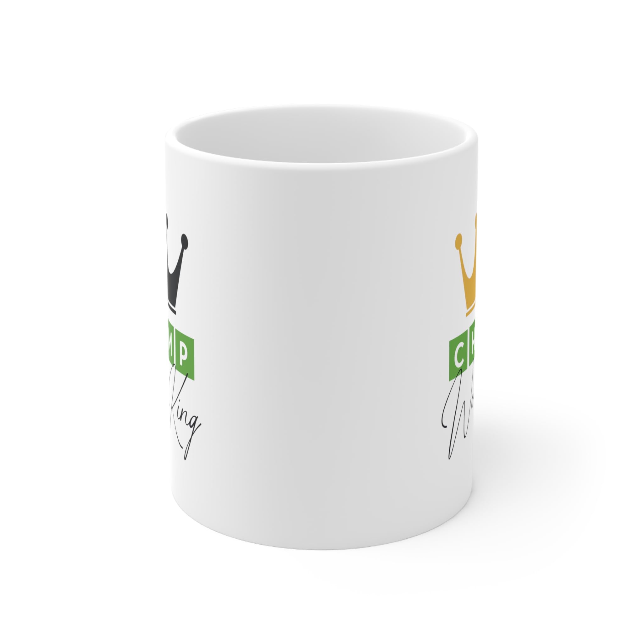 Taza MoltDesigns Champ Wordle King cerámica estable y apta para microondas.