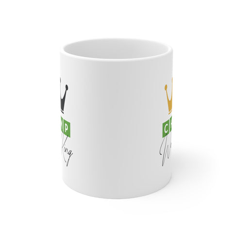 Taza MoltDesigns Champ Wordle King cerámica estable y apta para microondas.
