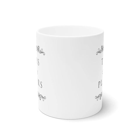Taza Tears Of My Players cerámica blanca, ideal para café diario