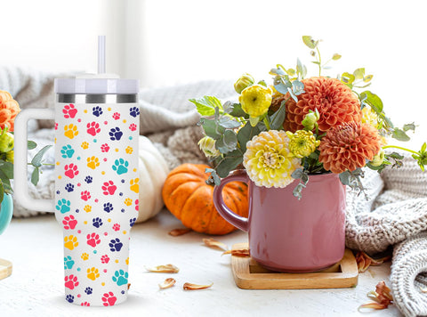 momocici monograma tumbler, huellas, regalo personalizado para ella