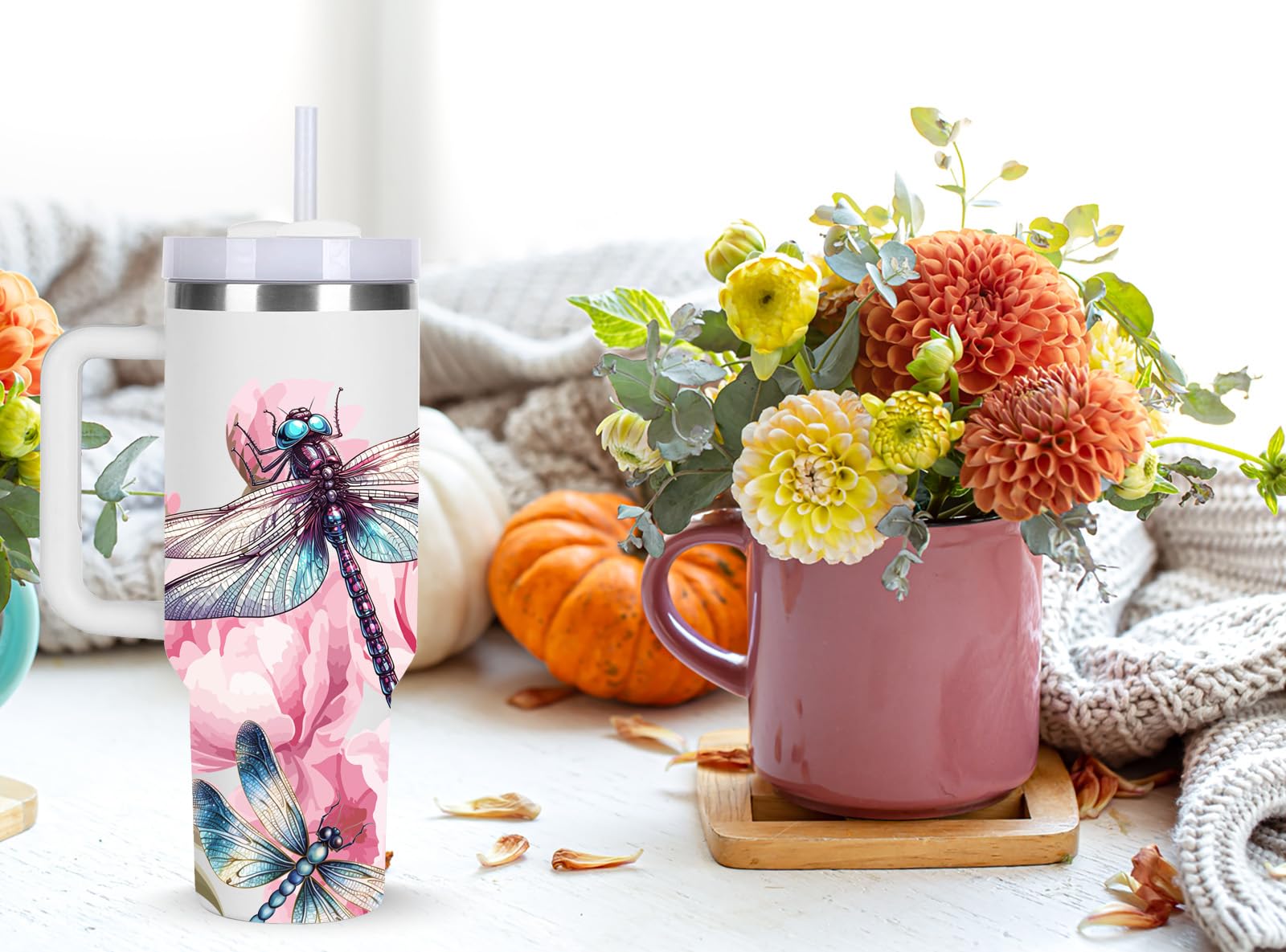 momocici regalo para mujeres libelula tumbler, perfecto para cumpleaños o Navidad.
