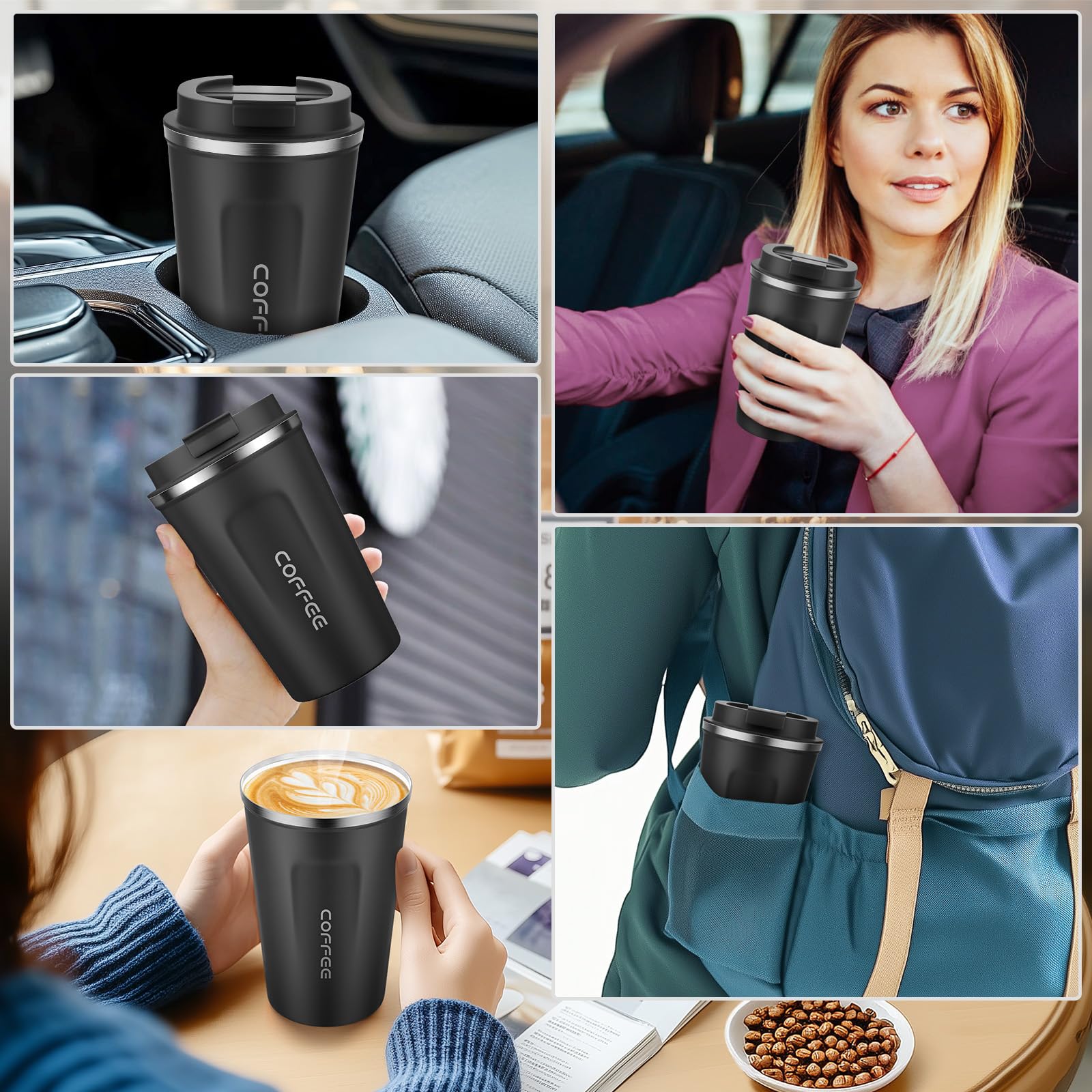 Capacidad de 380ml 12oz ideal para uso diario y viajes cortos