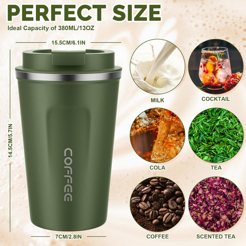 Taza MOMSIV 12oz con doble pared de acero inoxidable para mantener la temperatura.