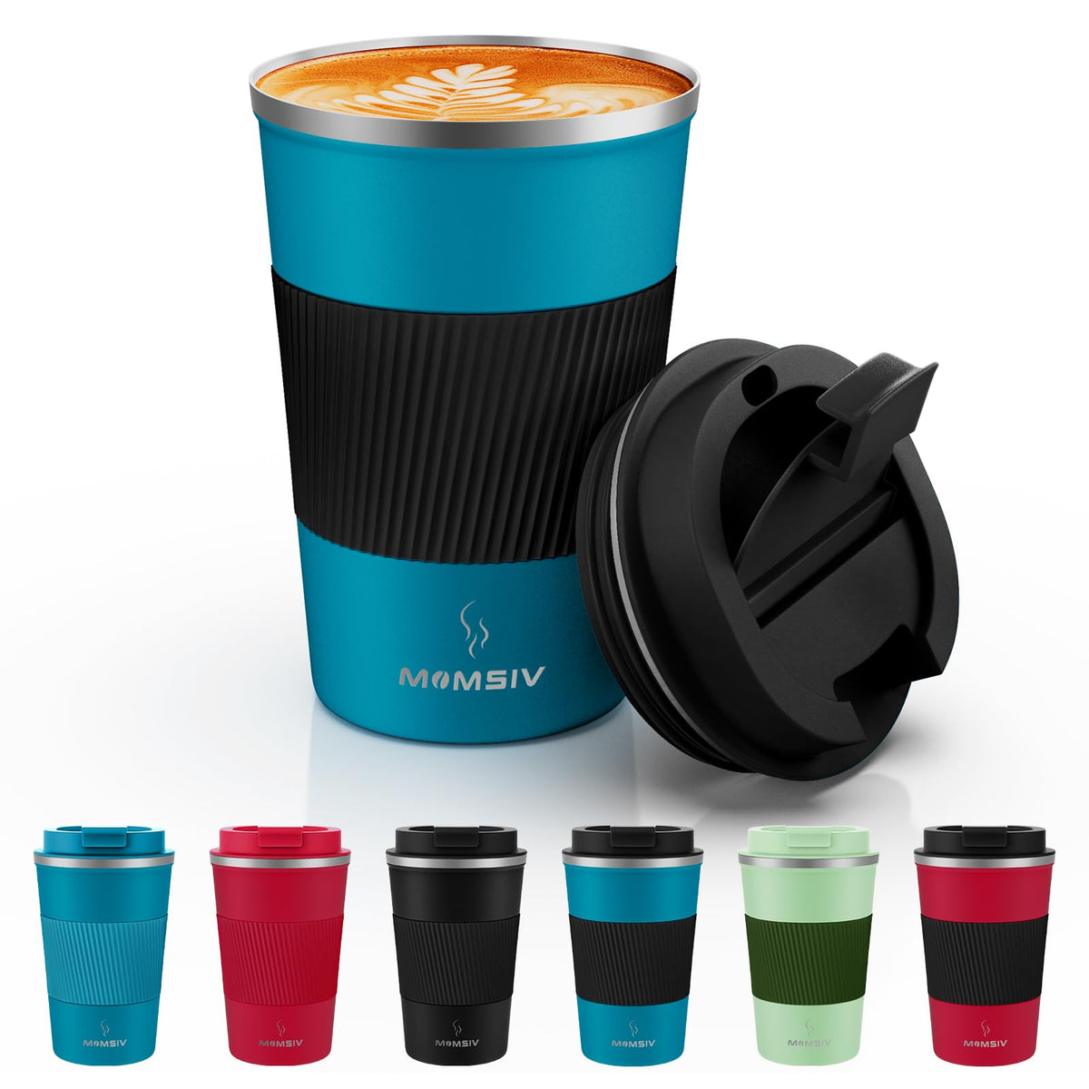 MOMSIV taza de viaje aislada mantiene caliente o fría por horas.