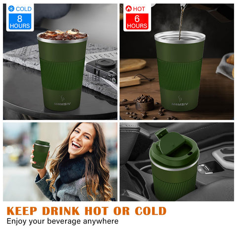 Capacidad de 380 ml, ideal para viaje o coche.