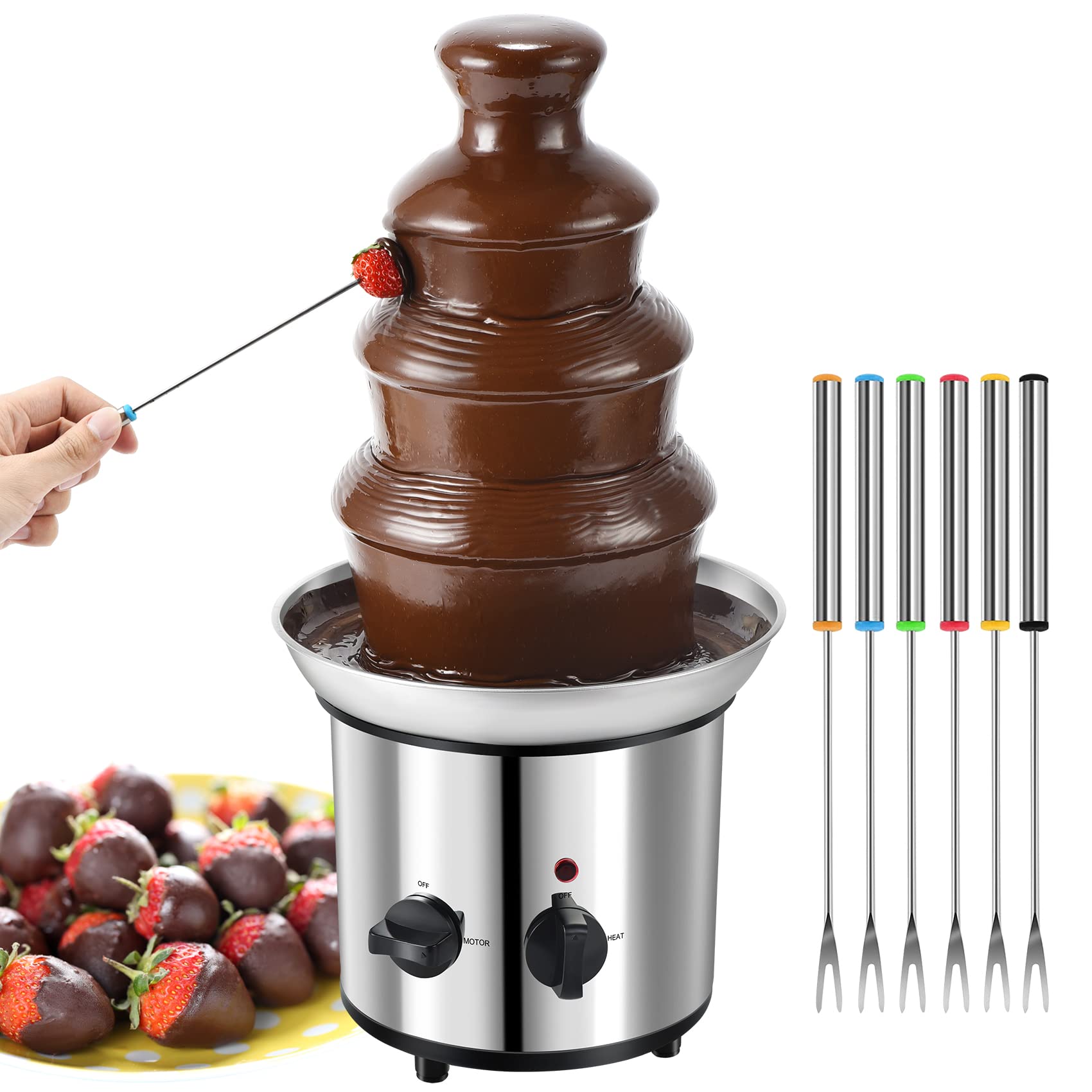 Fuente MOMULL de chocolate de 4 niveles, ideal para fiestas elegantes