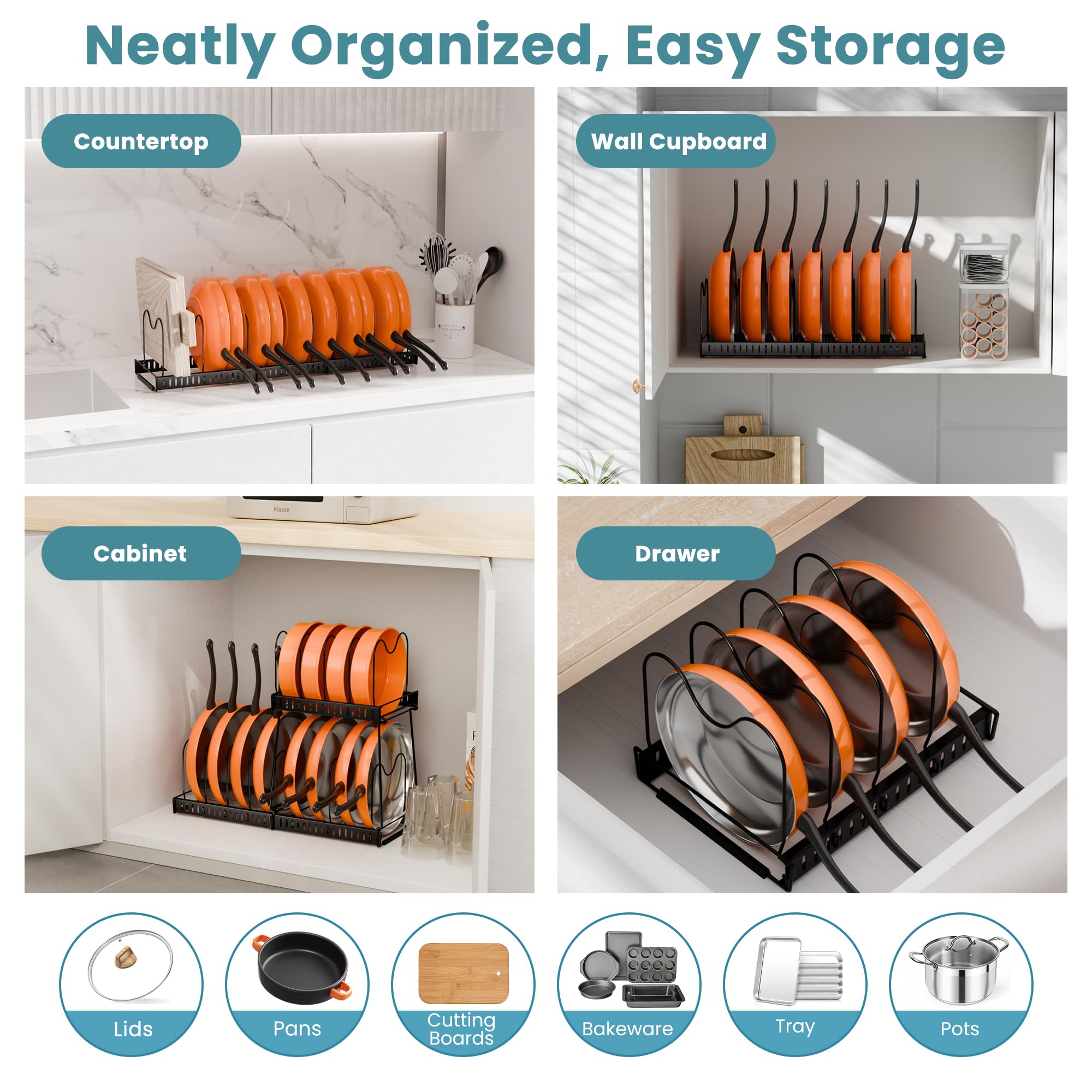 Método expandible MonaSixy tres-pack para adaptar espacio