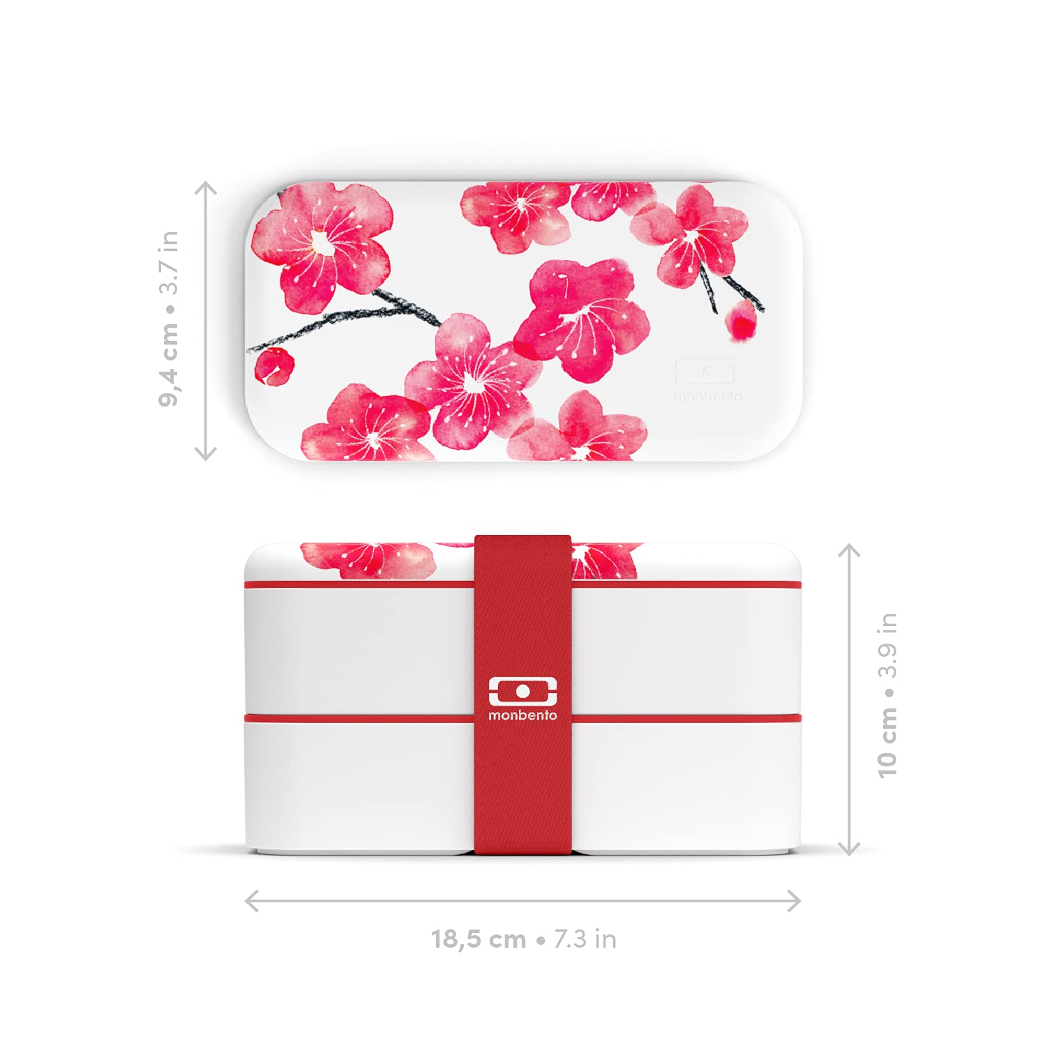 Monbento MB Original Blossom compartimentos ajustables para organizar comidas variadas.