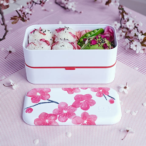 Monbento MB Original Blossom diseño rojo y blanco, elegante y práctico.