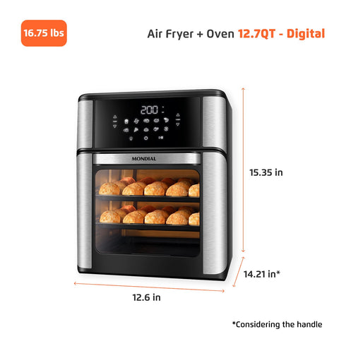 Mondial Horno Freidora de Aire, cable de 1 m para mayor flexibilidad.
