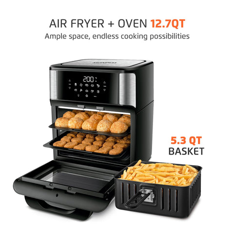 Mondial Horno Freidora de Aire, calentamiento rápido para comidas crujientes.
