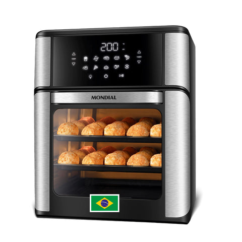 Mondial Horno Freidora de Aire, panel táctil para control preciso de tiempo y temperatura.