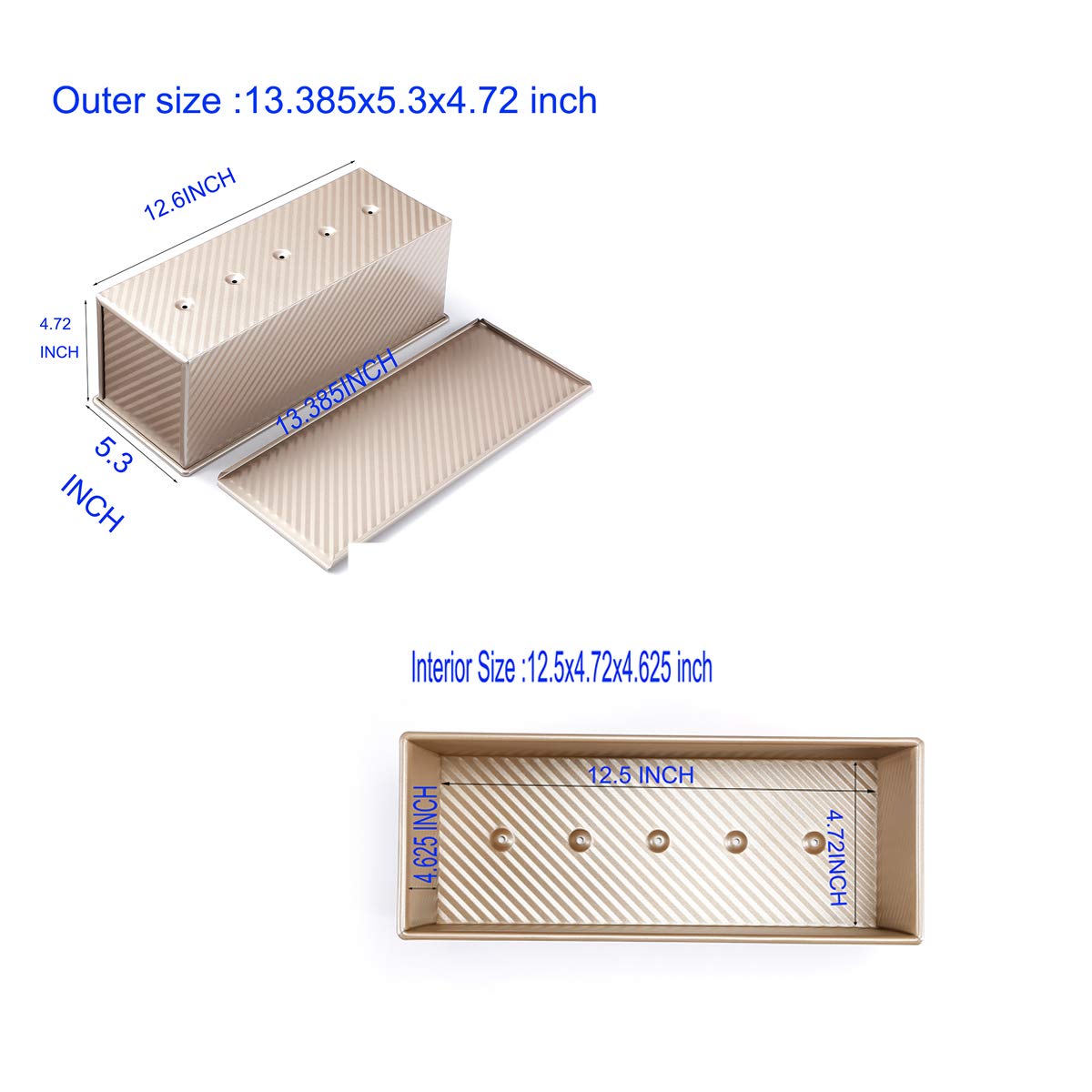 Monfish Pullman pan para uso doméstico, ideal para pan casero y sándwiches.
