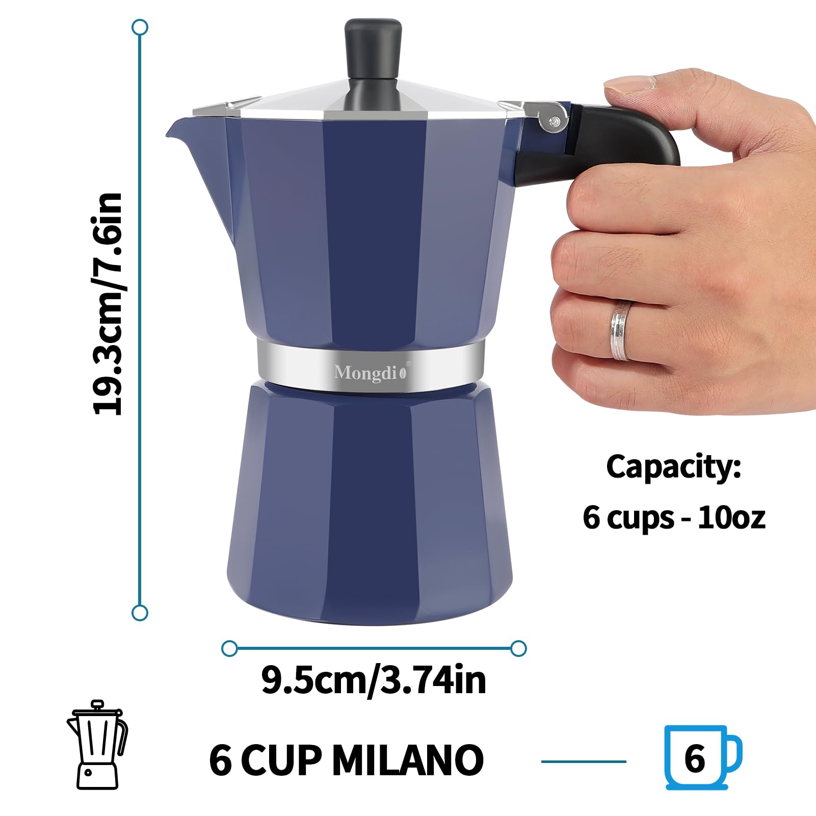 Limpieza fácil de la cafetera moka Mongdio tras el uso