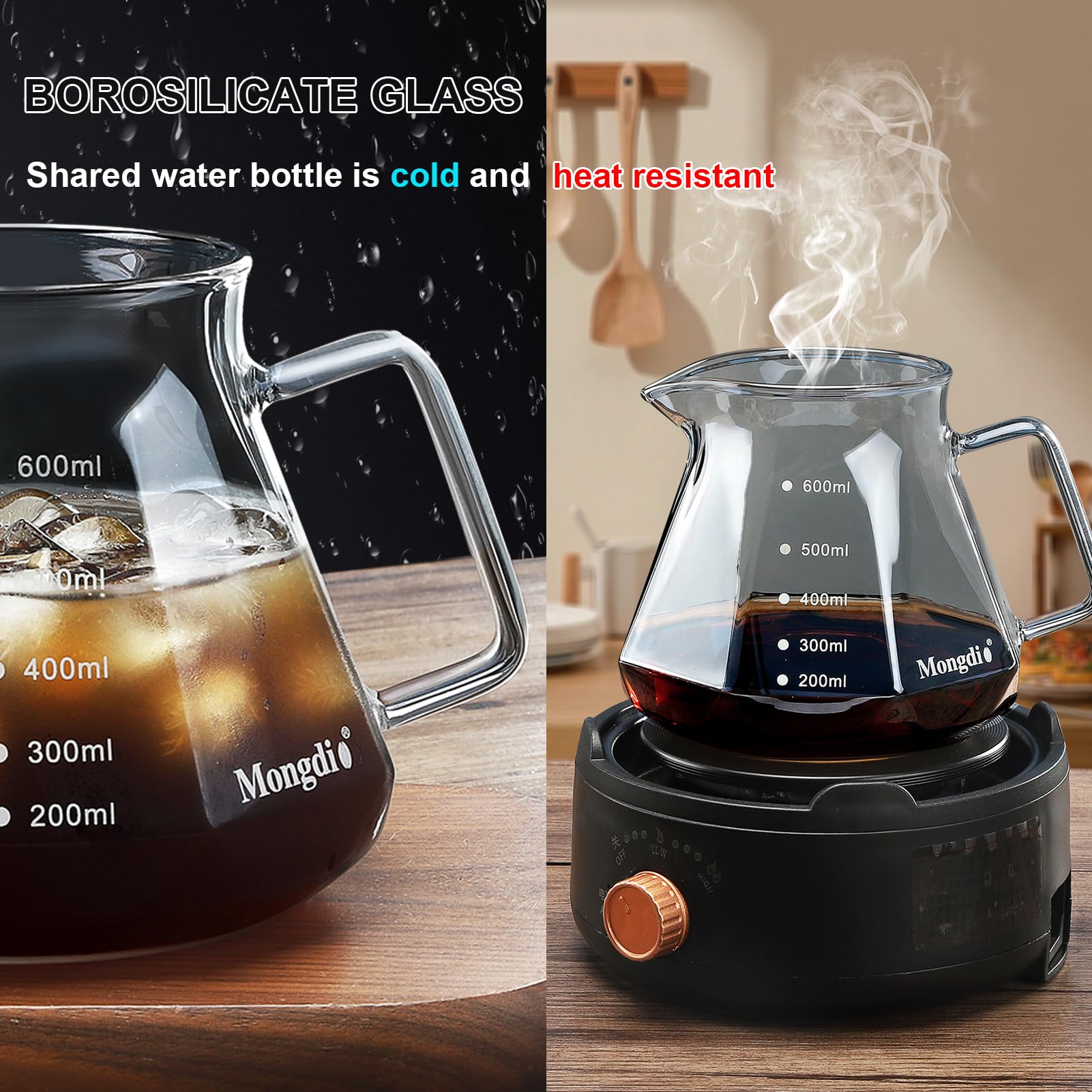 Mongdio mango de nogal ergonómico para un agarre cómodo