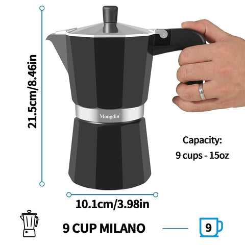 Mongdio Moka Pot válvula seguridad: regula la presión para mayor control.