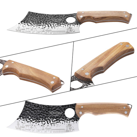 Cuchillo serbio Mongsew de 7 pulgadas para uso diario en la cocina.