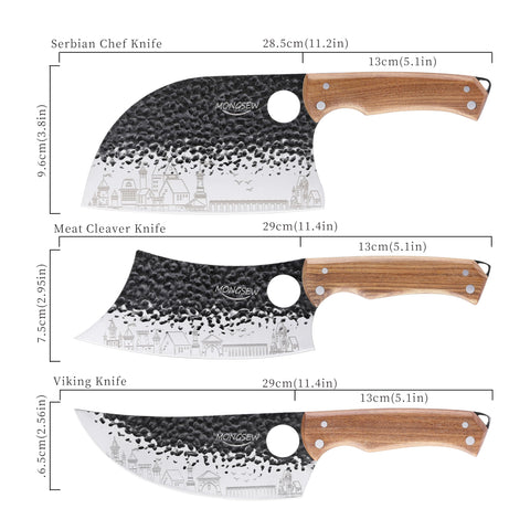 Cuchillo vikingo Mongsew de 6.5 pulgadas para preparación rápida.