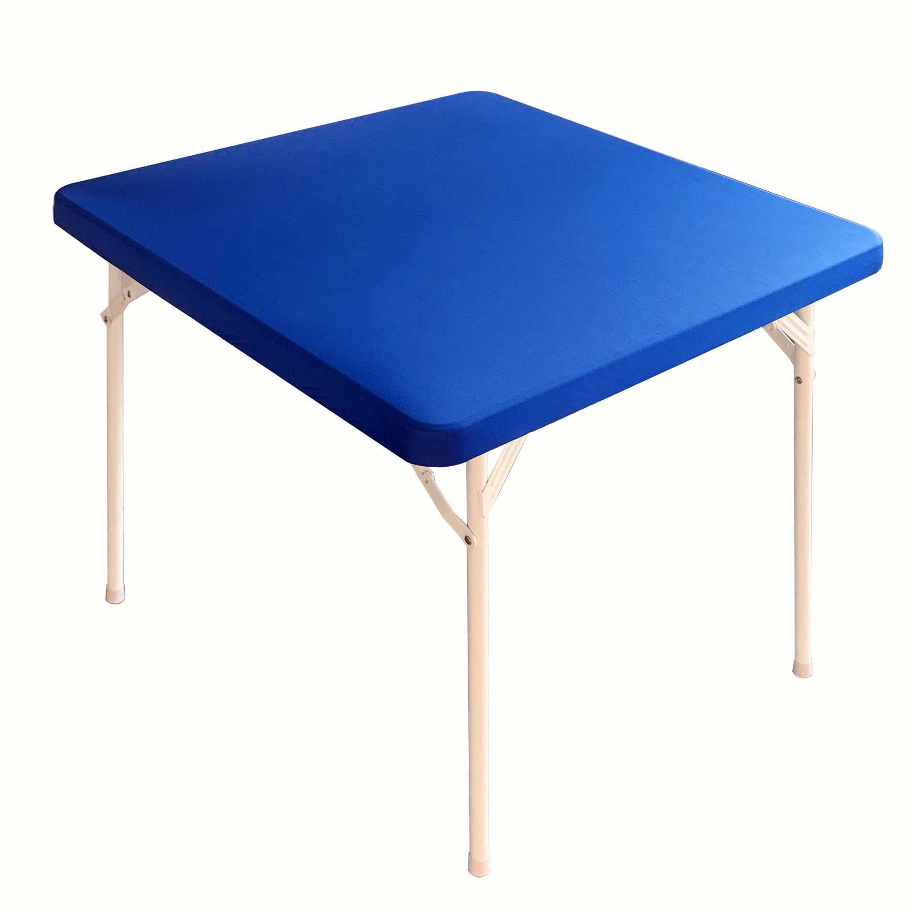 Monibana mantel cuadrado azul elástico, se mantiene en su lugar.