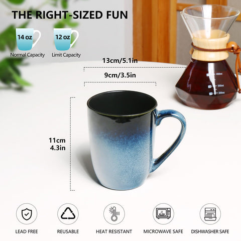 MONITO tazas con asa ergonómica para té o café, cómodo de sostener.