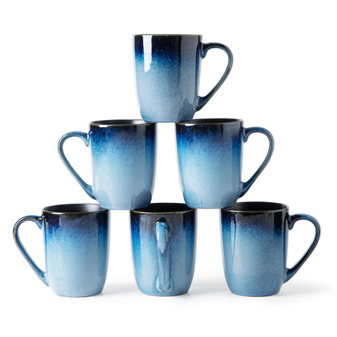 MONITO tazas café 14 oz con glase estrella azul, ideales para café matutino.