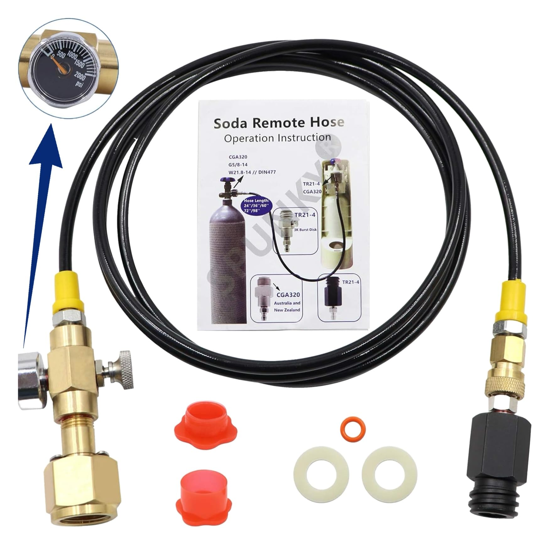 MONKEMON adaptador CO2 cilindro directo con medidor y válvula de sangrado para uso doméstico