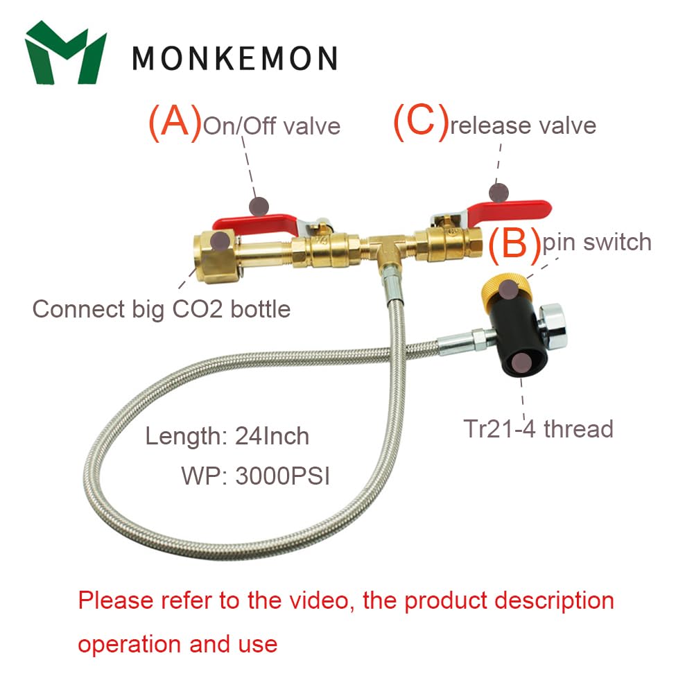 MONKEMON CGA320 conector para tanques CO2 de uso resistente