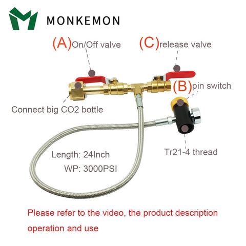 MONKEMON CGA320 conector para tanques CO2 de uso resistente