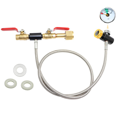 MONKEMON CGA320 manguera recarga CO2 de 24 pulgadas con indicador de presión para rellenar botellas