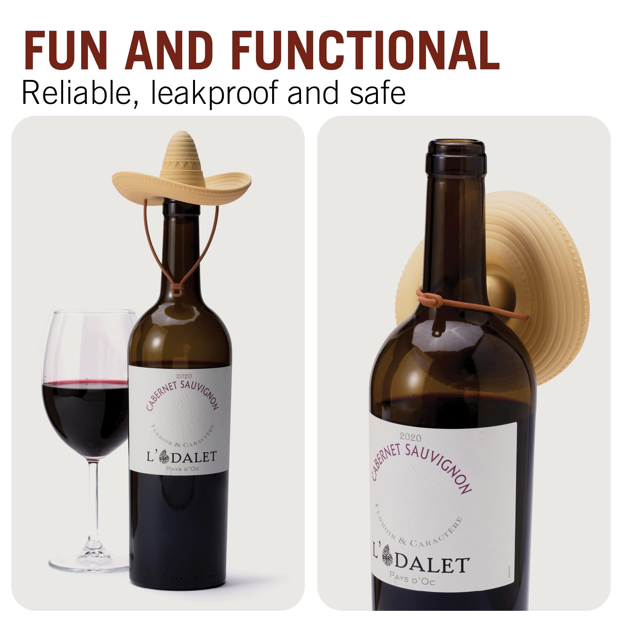 Monkey Business Cierre Hermético Vino: evita fugas y mantiene burbujas.