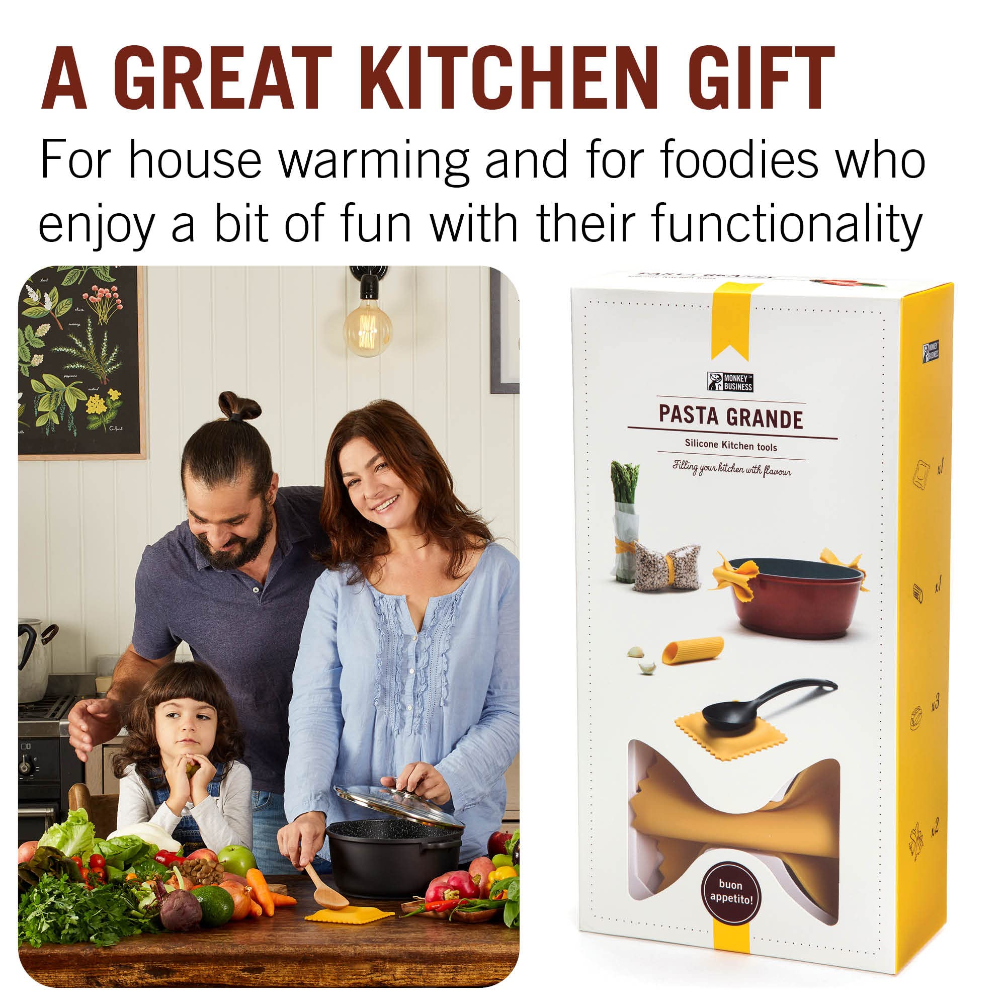 Monkey Business Pasta Grande: materiales duraderos y aptos para lavavajillas