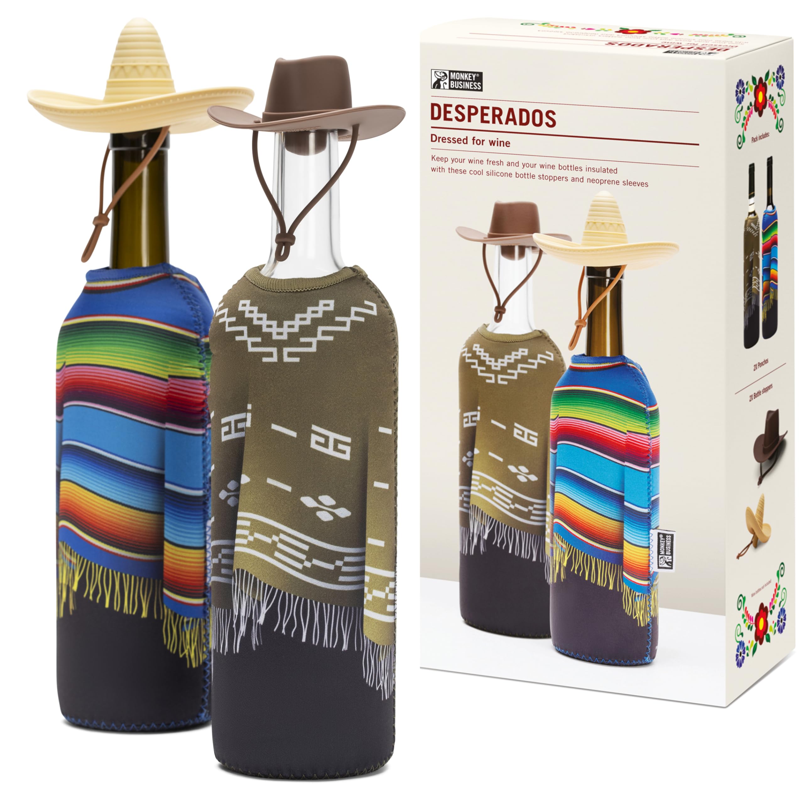 Monkey Business poncho neopreno para botella mantiene la temperatura.