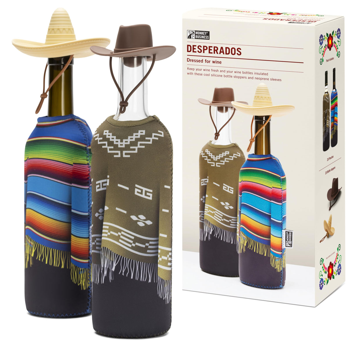 Monkey Business poncho neopreno para botella mantiene la temperatura.