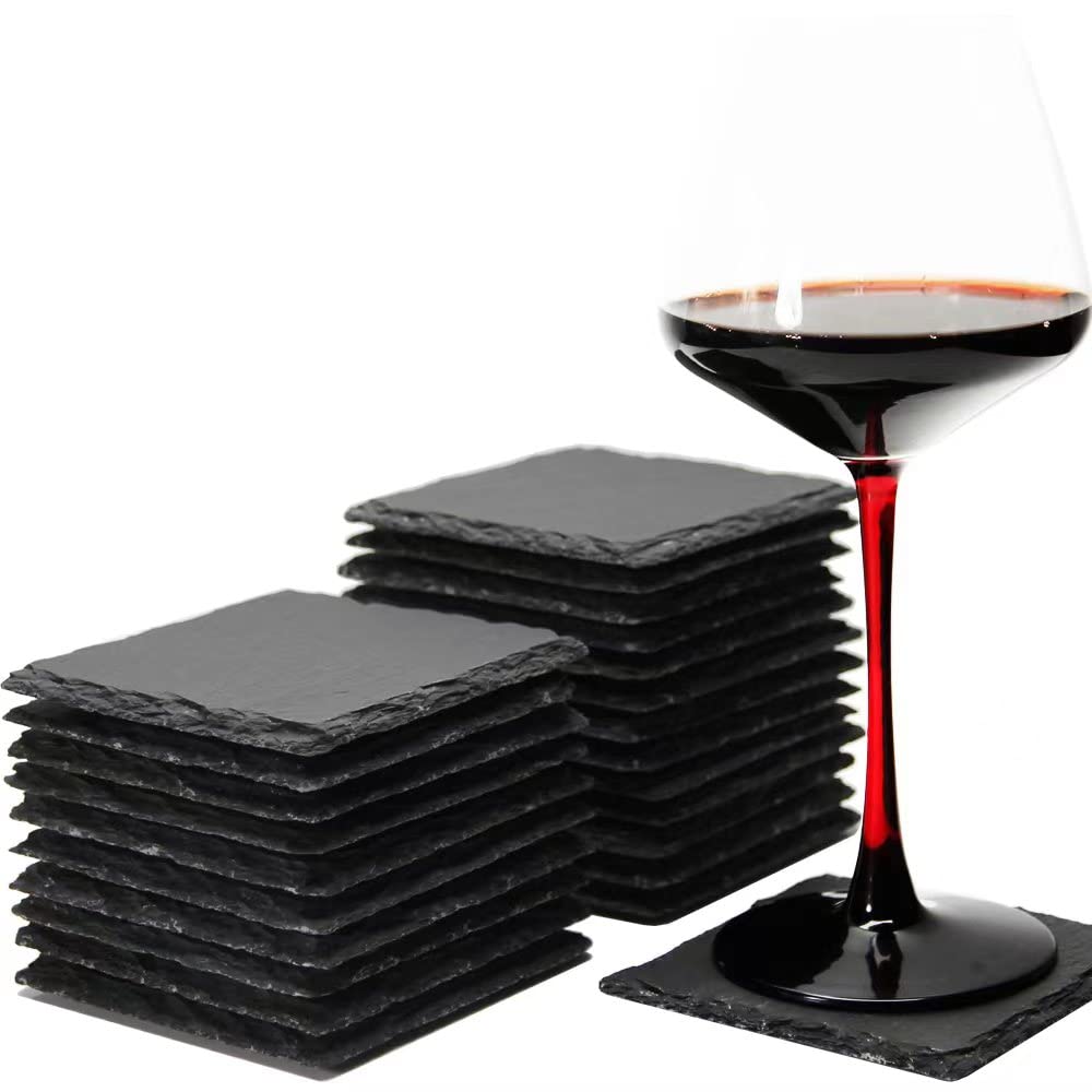 MONKEY SUN posavasos de pizarra negra 4x4 protegen la mesa
