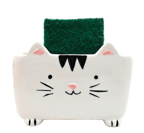 MONMOB portaesponjas encimera gato, práctico soporte para secar y mantener orden.