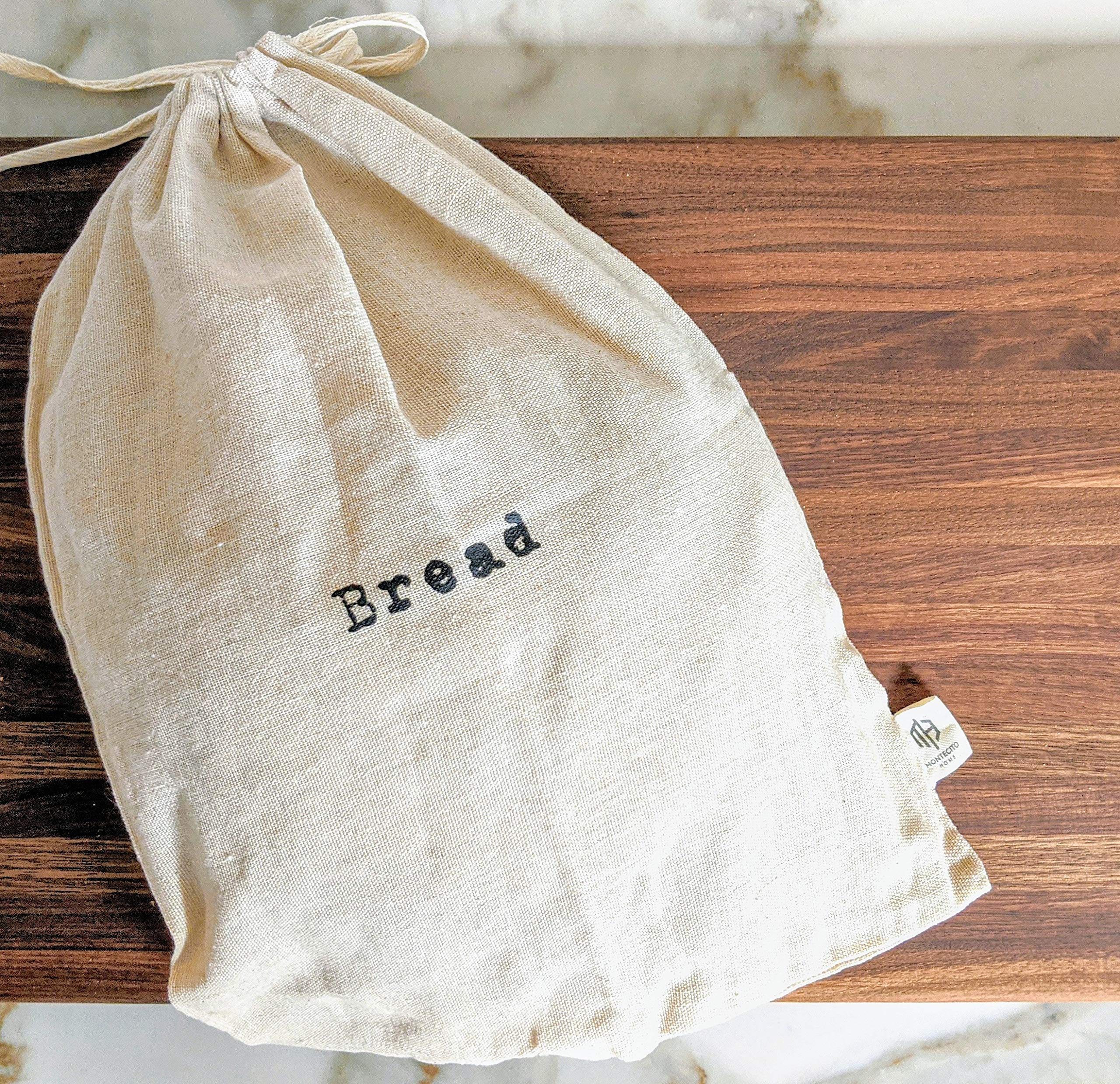 Bolsas Montecito Home para pan boule negras, almacenamiento reutilizable y elegante.