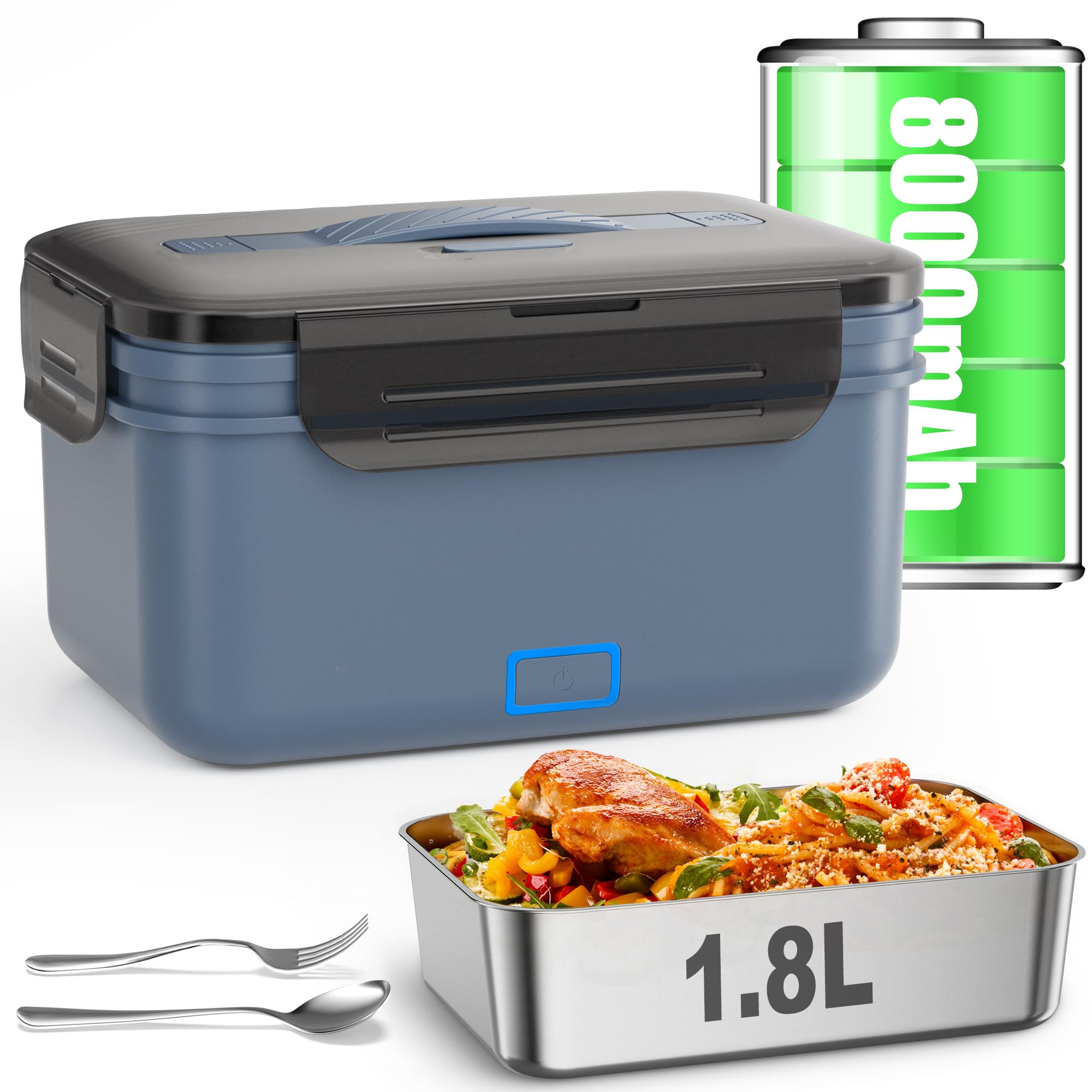 Monteka caja almuerzo eléctrica con asa retractil para llevar cómodamente