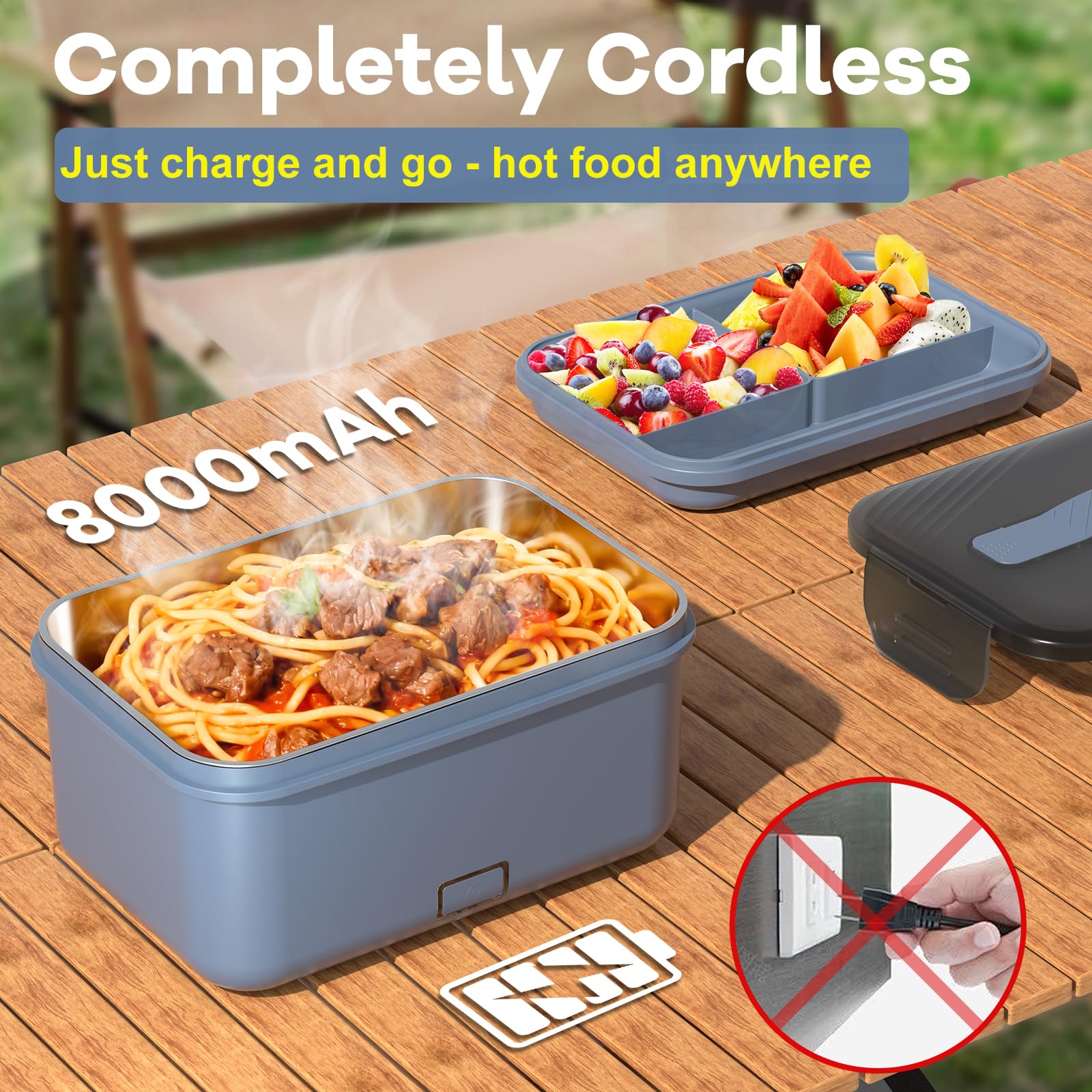 Monteka caja almuerzo eléctrica con capacidad de 1-8 litros para comidas completas