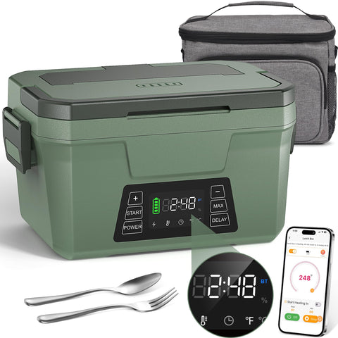 Monteka caja almuerzo eléctrica sin cables, lista para calentar en cualquier lugar.