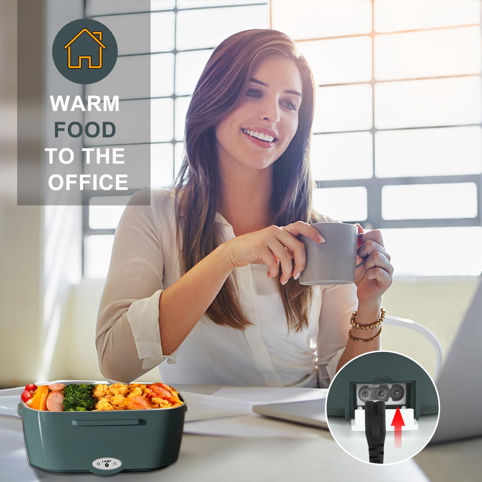 Calentamiento rápido de 80 W para comida caliente.