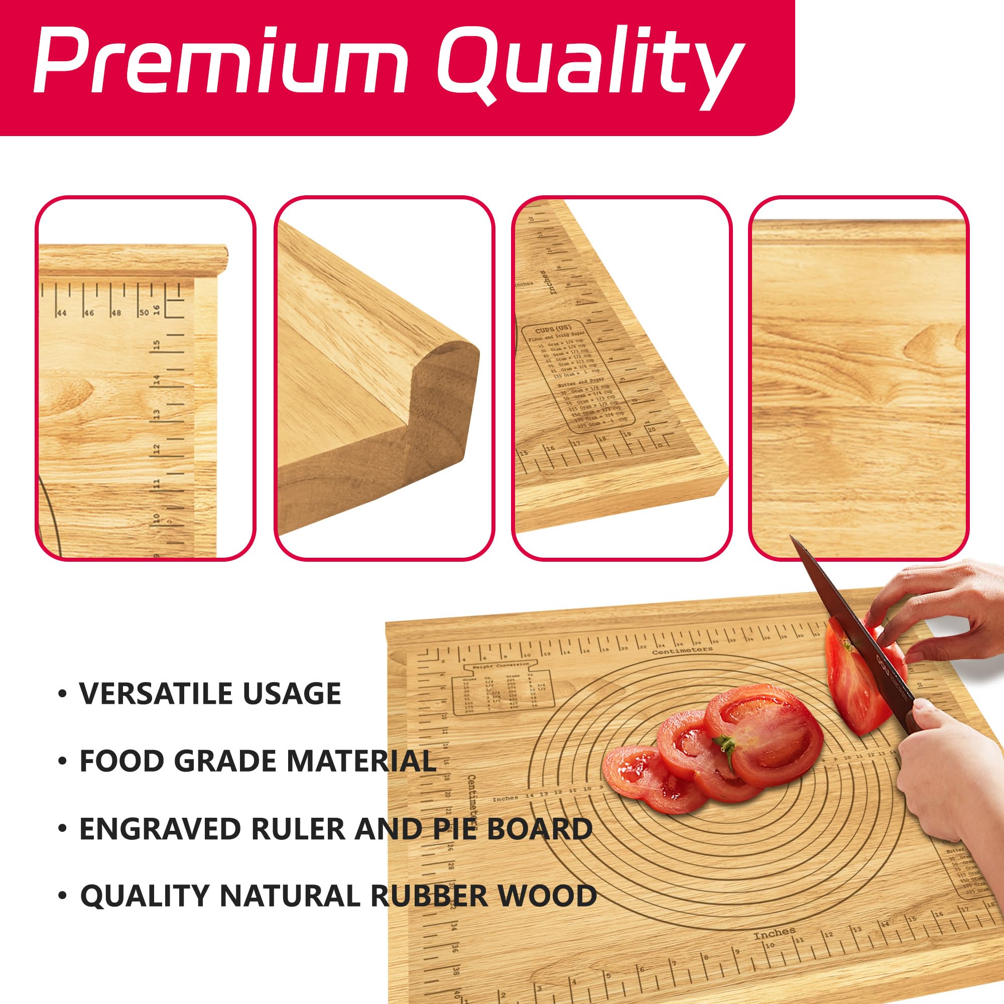 Montex tabla de masa 24x20, doble cara para amasar y cortar ingredientes.