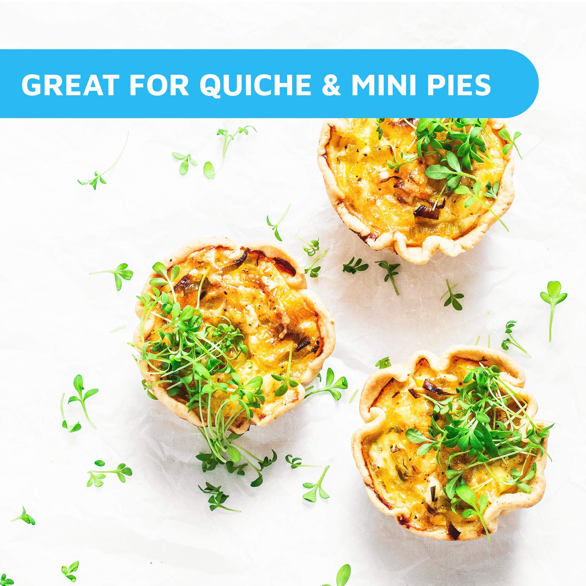 MontoPack quiche mini y postres 5 pulgadas: porciones listas para servir.