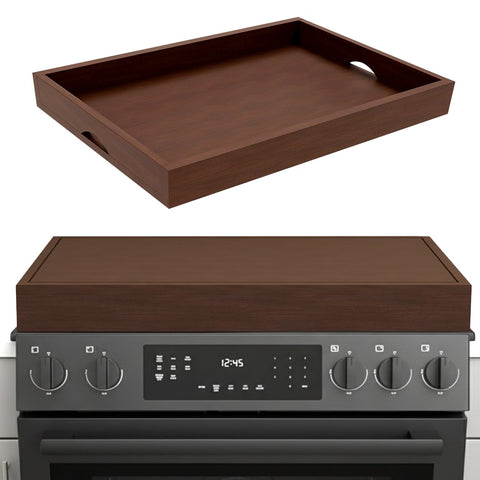 montvar tablero para estufa de madera oscura añade superficie extra para preparación.